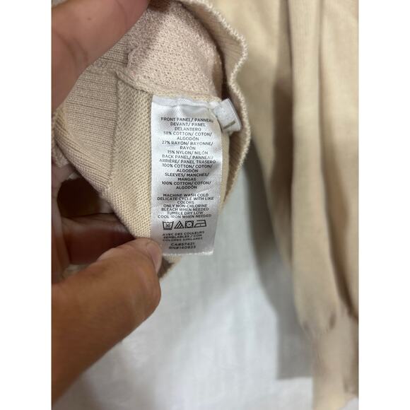 Loft Sweater XL Lot of 2 Tan Weekend Pink Ruffle Knit - Picture 11 of 12